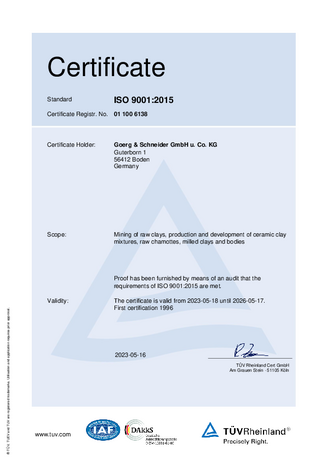 Development certified according to ISO 9001:2015