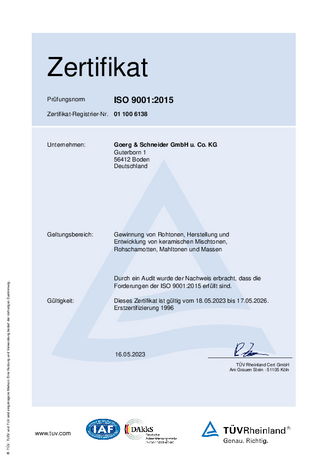Development certified according to ISO 9001:2015